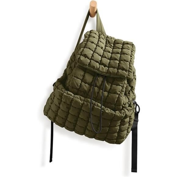 Quilted Backpack Lightweight Puffer Hiker Pack Drawstring  display picture 3